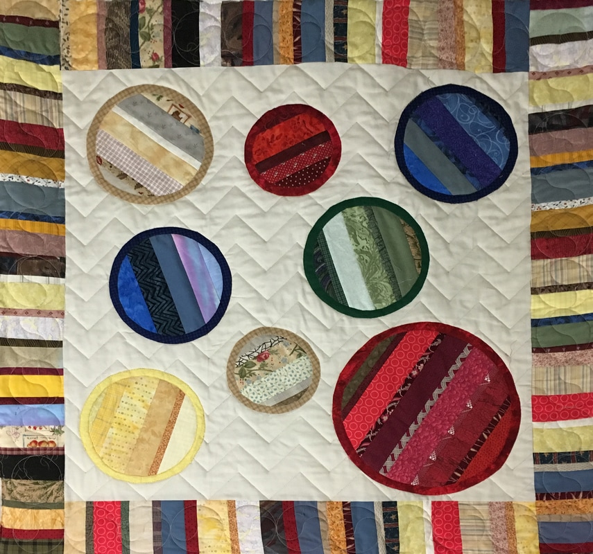 String Pieced Applique Quilt by On Point Quilter